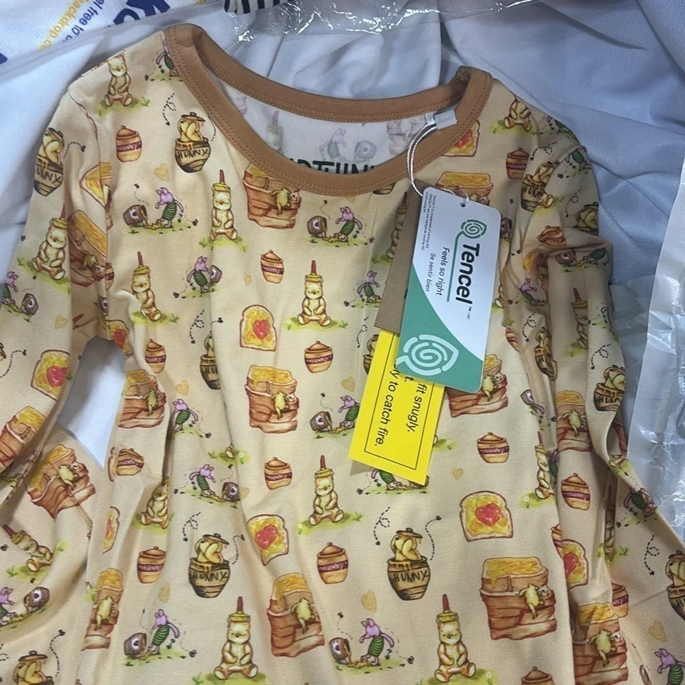 Wild woven kind thing honey bear 2 piece bamboo tencel pj set new